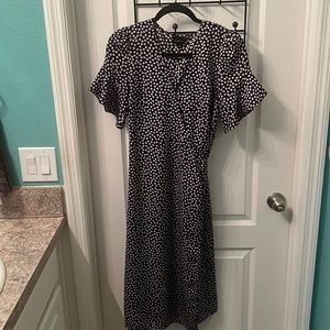 Who What Wear Polka Dot Wrap Dress